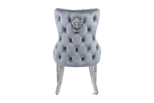 Lc  Grey Silver Dining Chair