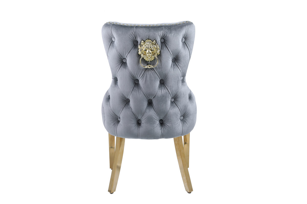 Lc Grey Gold Dining Chair