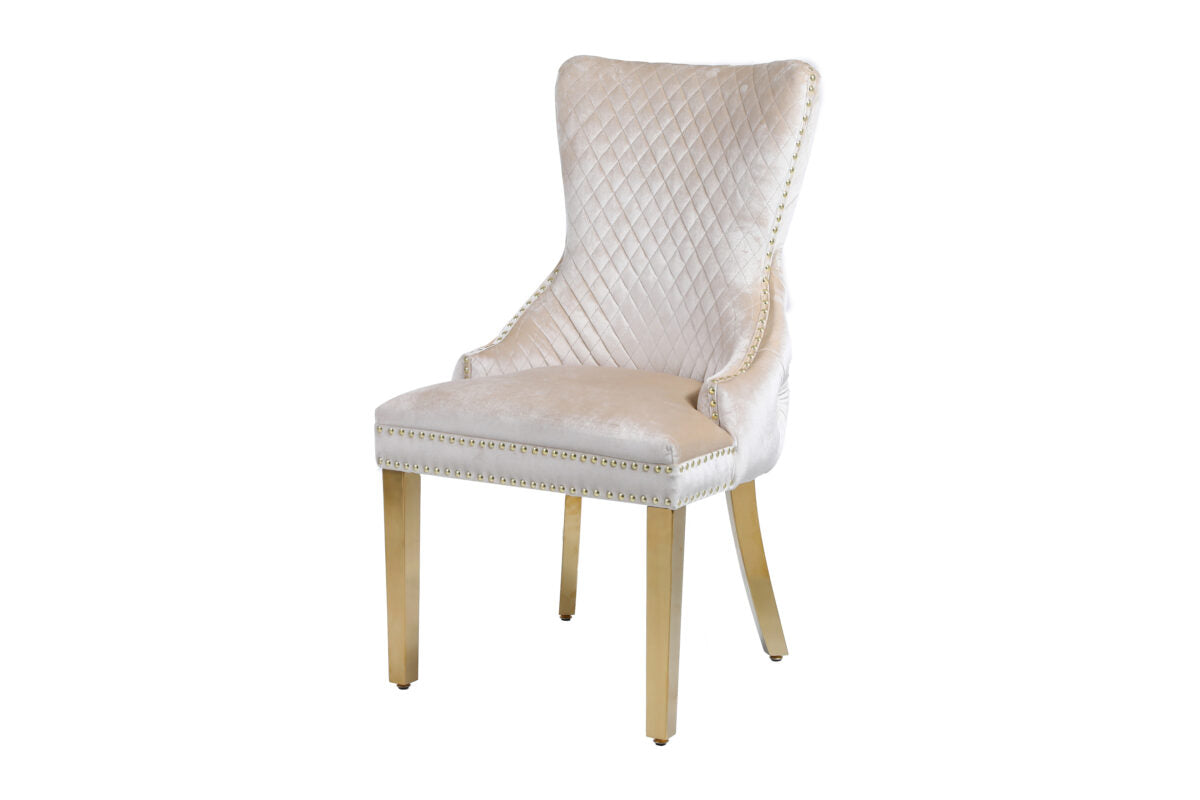 Lc Cream Gold Dining Chair