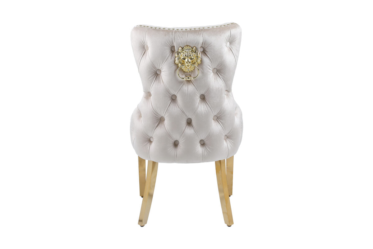 Lc Cream Gold Dining Chair