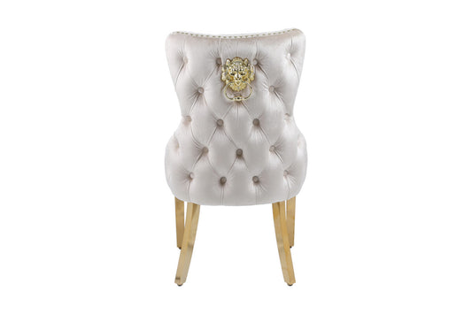 Lc Cream Gold Dining Chair