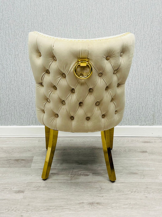 Valentino Mink Gold Velvet Chair