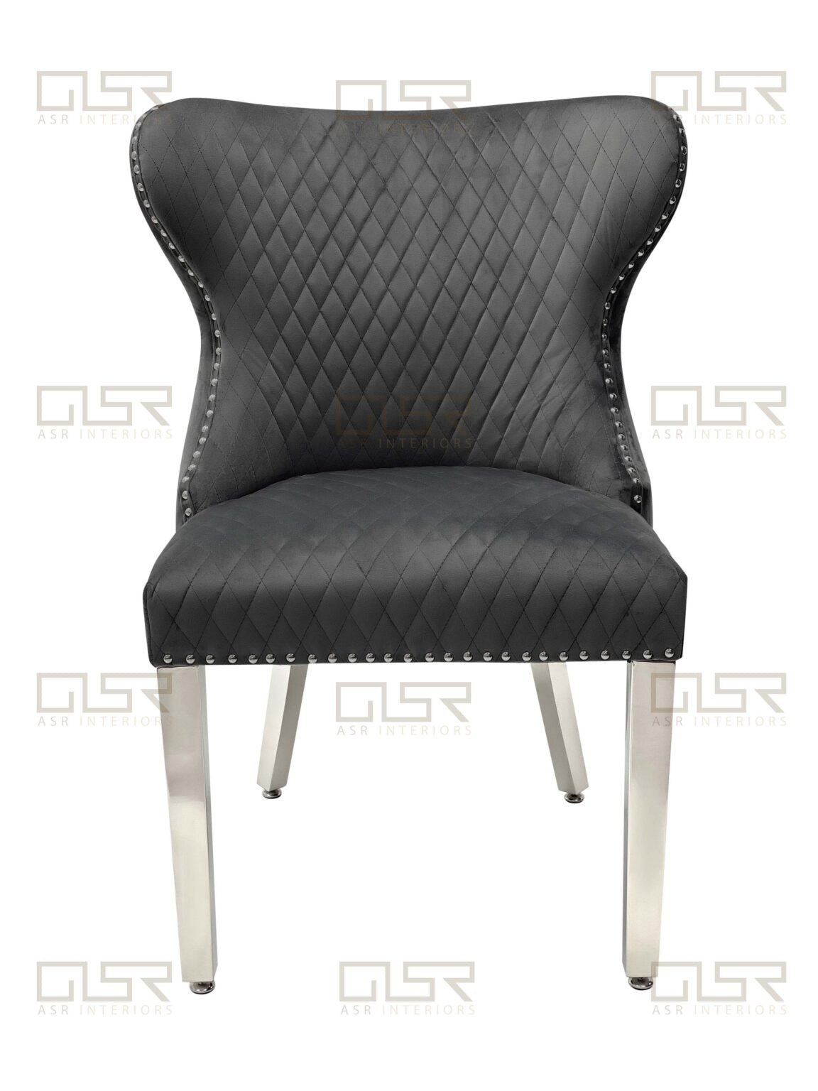 Valentino Grey Velvet Dining Chair