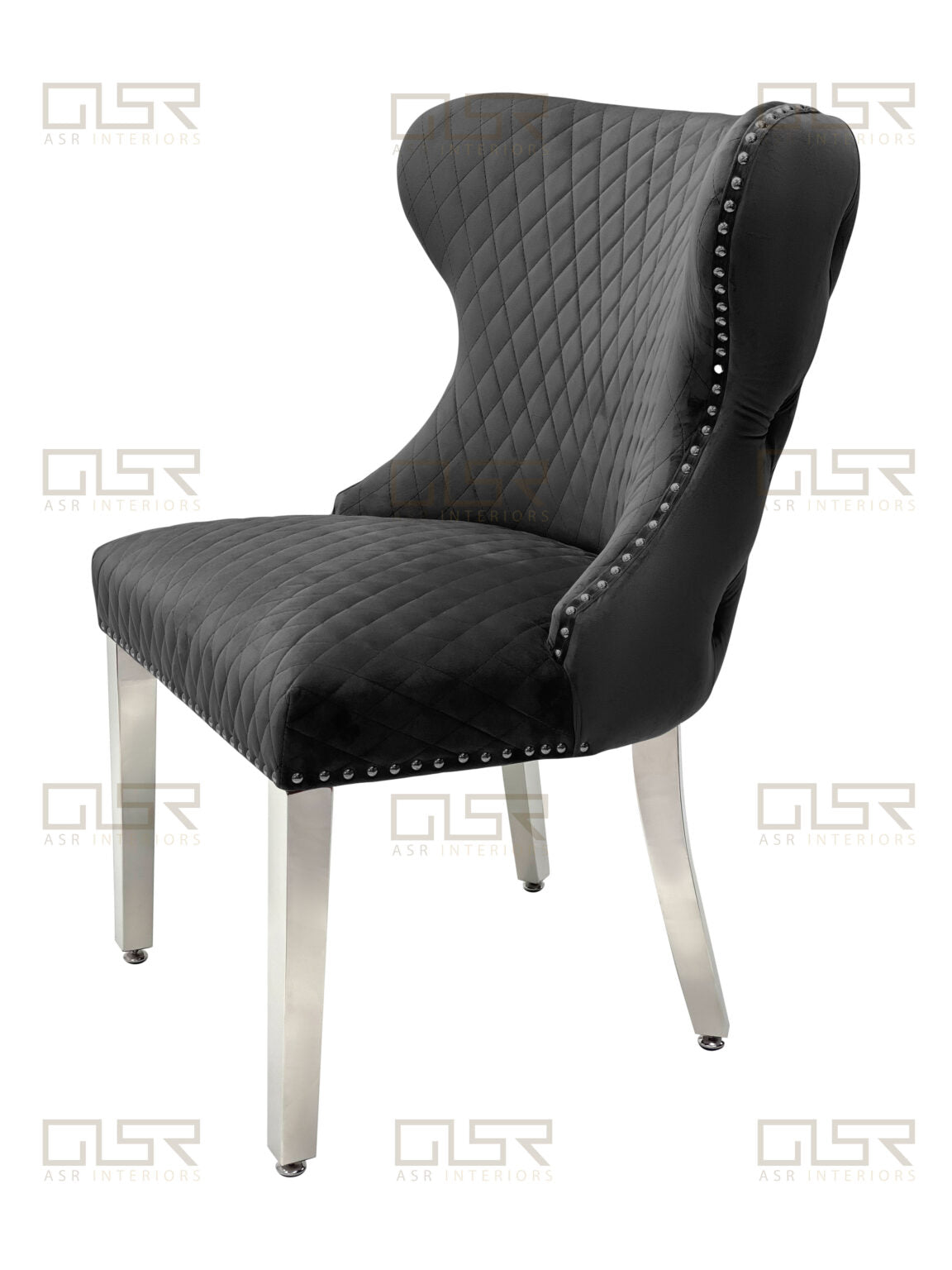 Valentino Grey Velvet Dining Chair