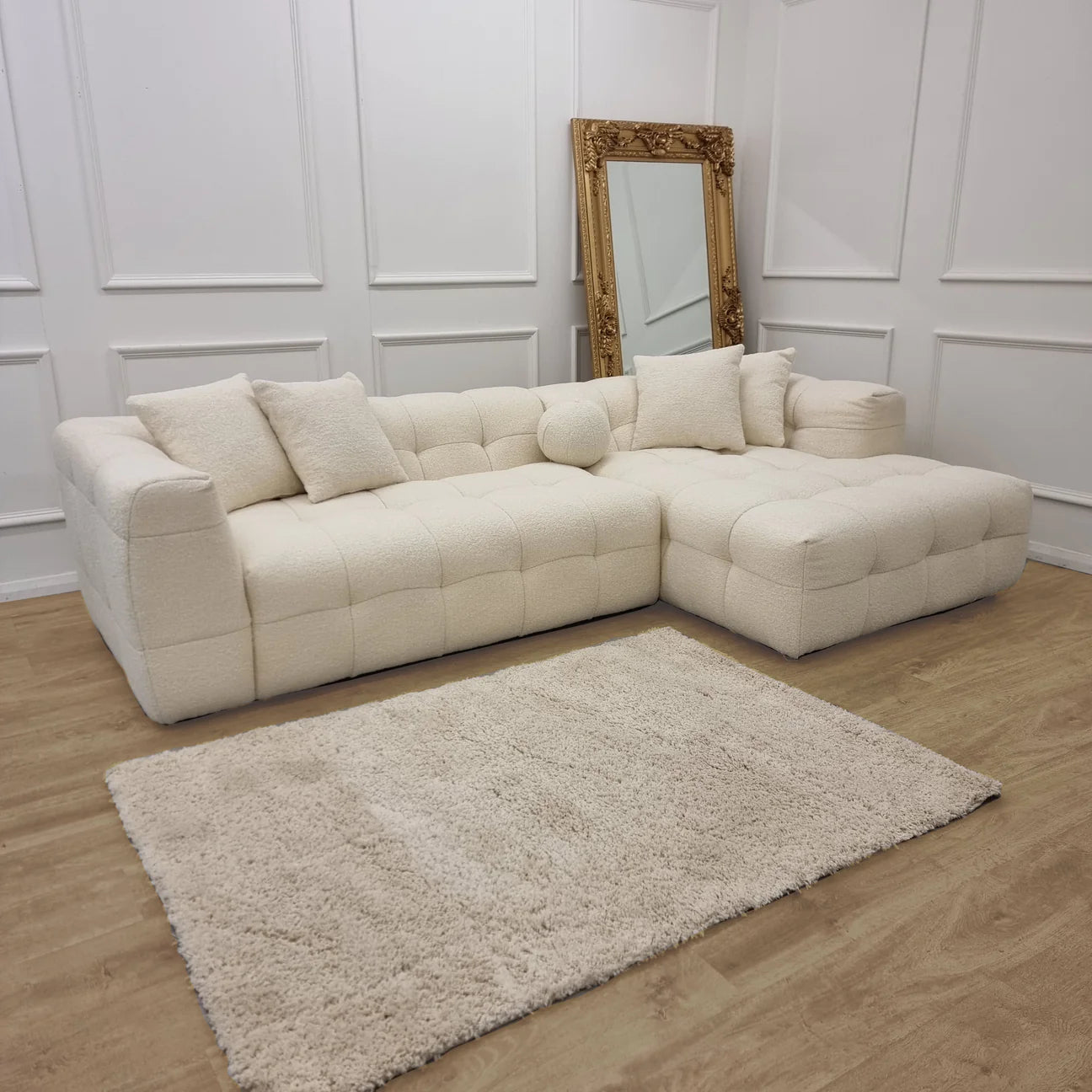 The Bubble Boucle Corner Sofa - Ivory