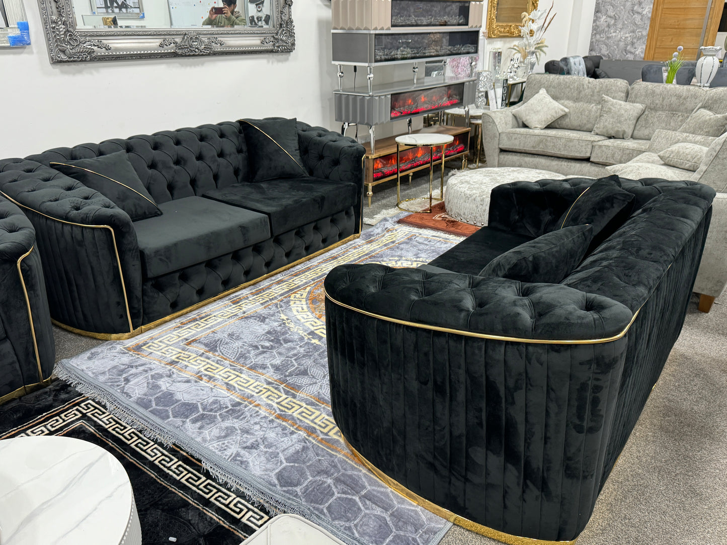 Toronto 3 and 2 seater Black