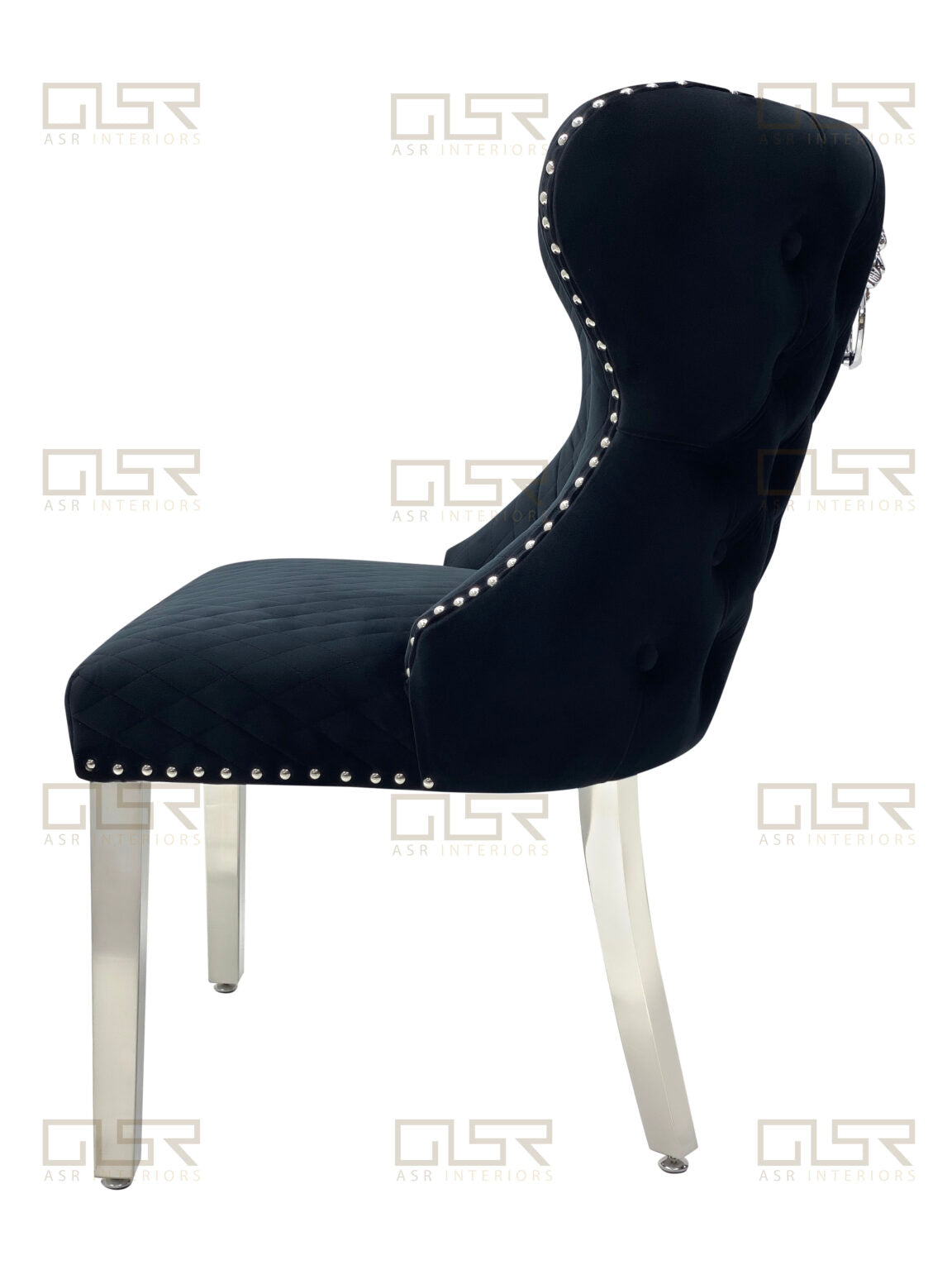 Valentino Black Velvet Dining Chair