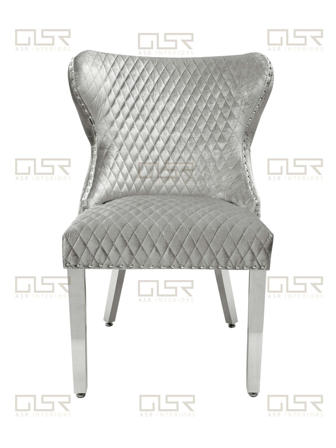 Valentino HQ Bruhsed Silver Dining Chair