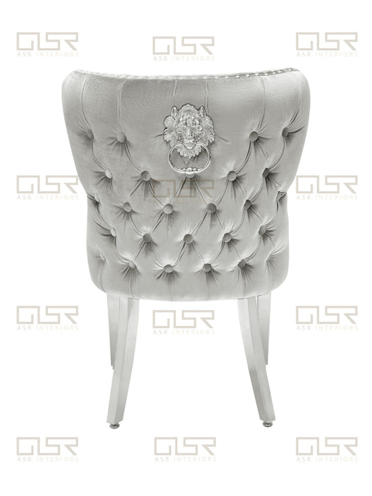 Valentino HQ Bruhsed Silver Dining Chair