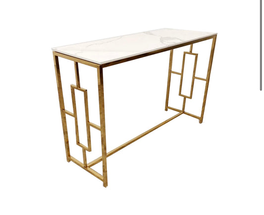 Geo Gold Console Table