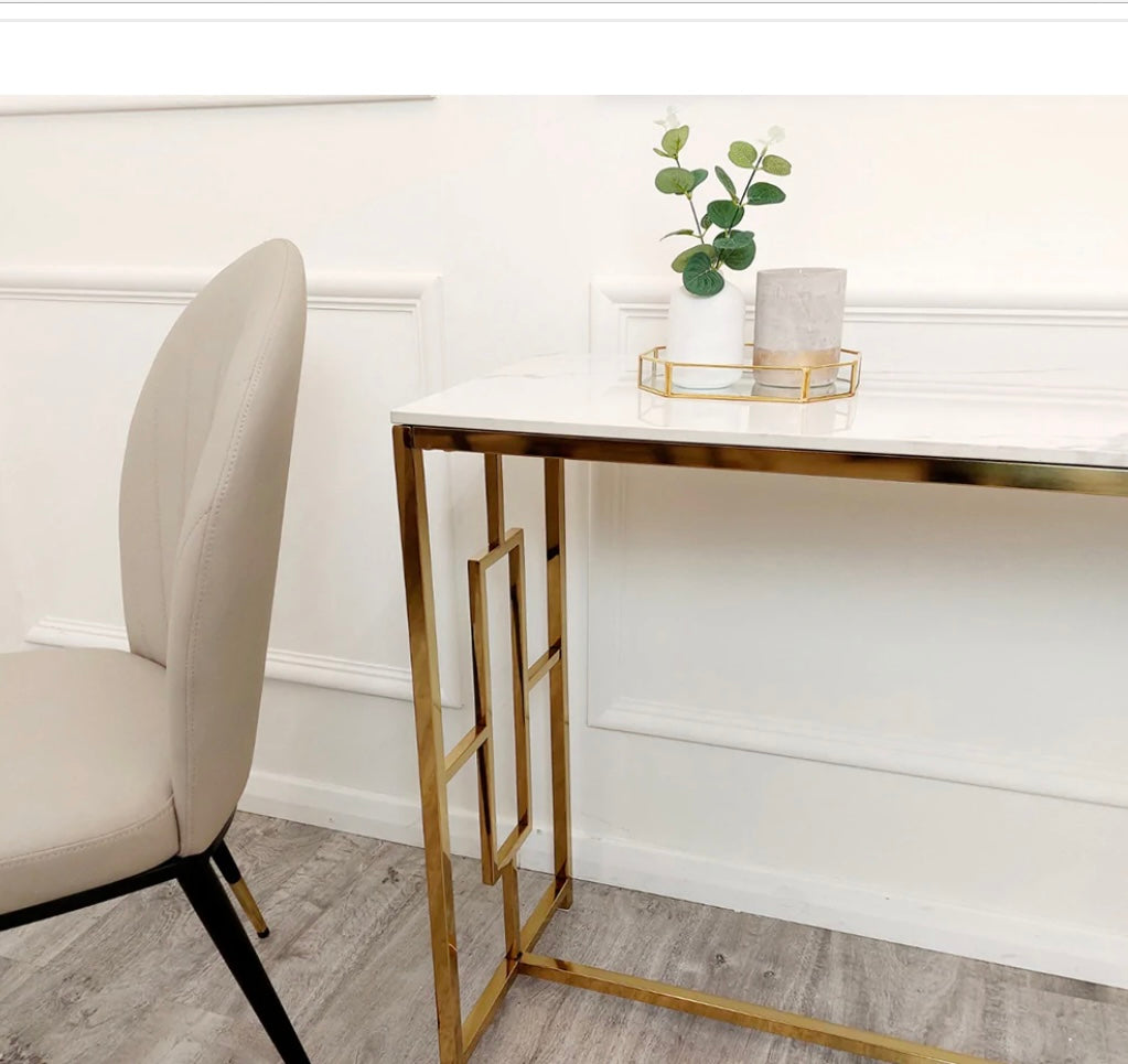 Geo Gold Console Table