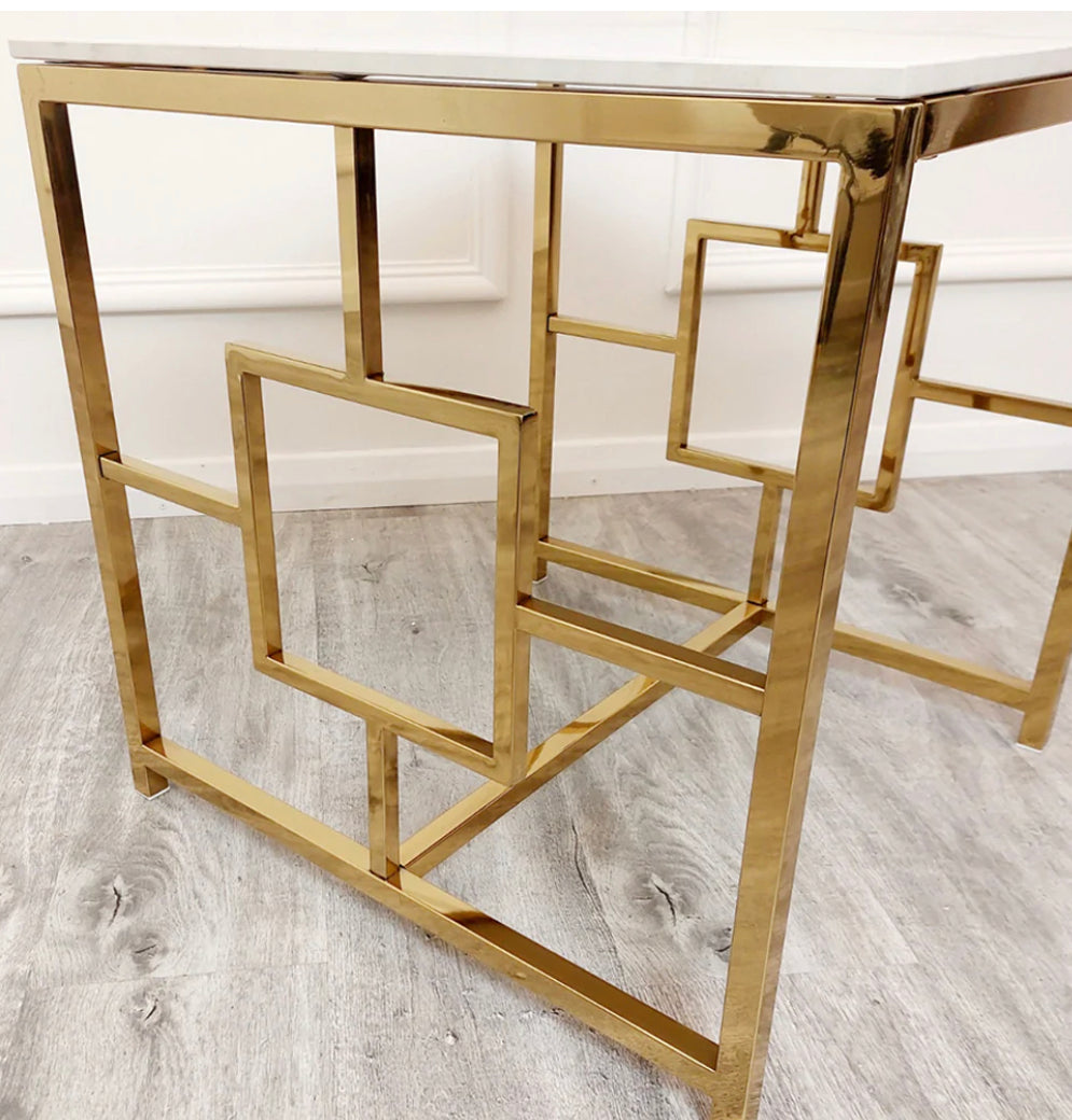 Geo Gold Lamp Table