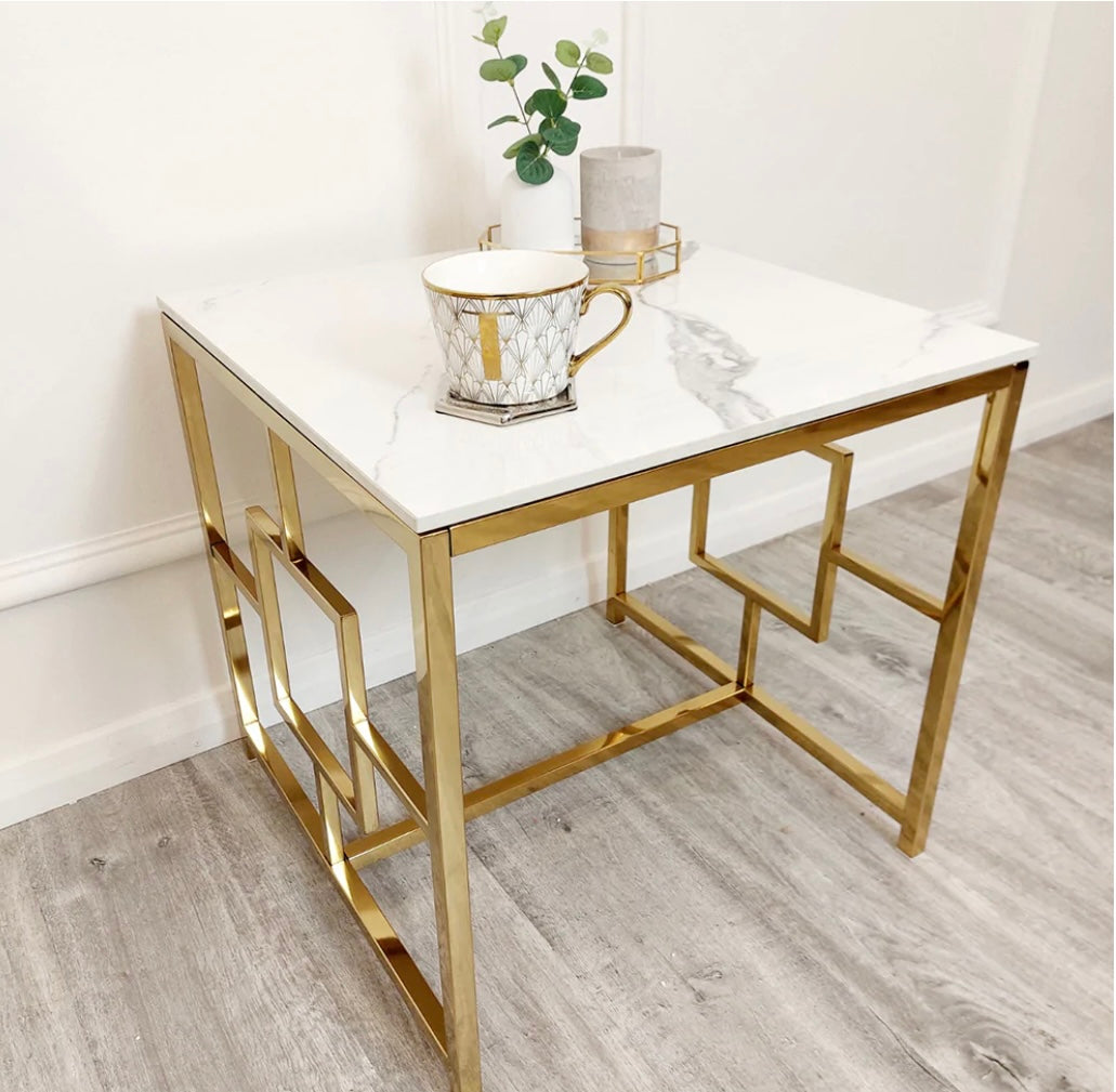 Geo Gold Lamp Table