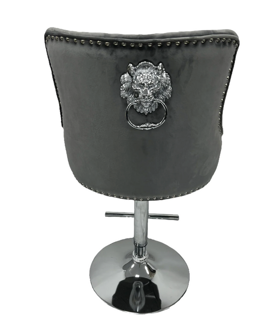 Chelsea Dark Grey Bar Stool Lion Knocker